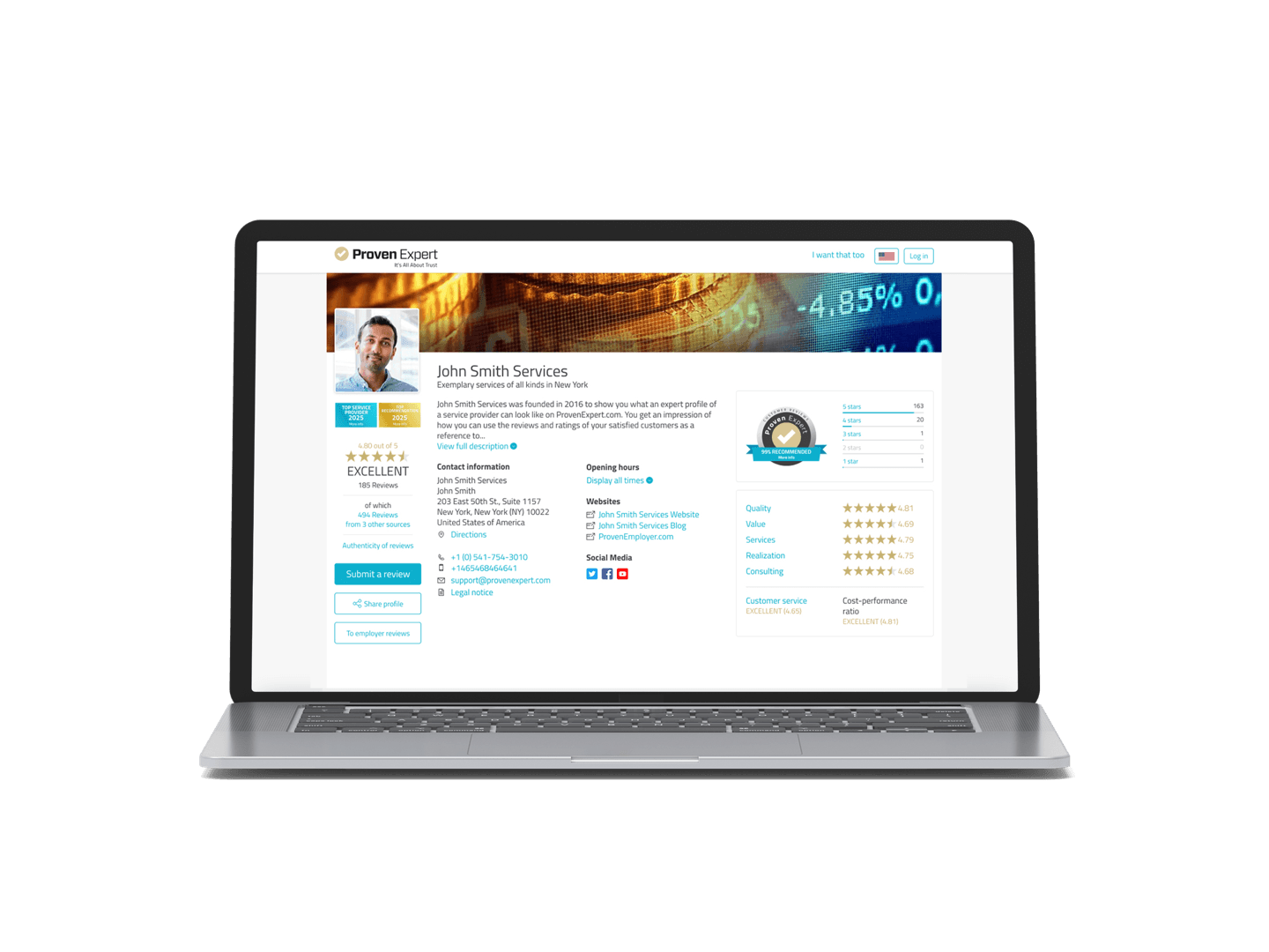 ProvenExpert dashboard